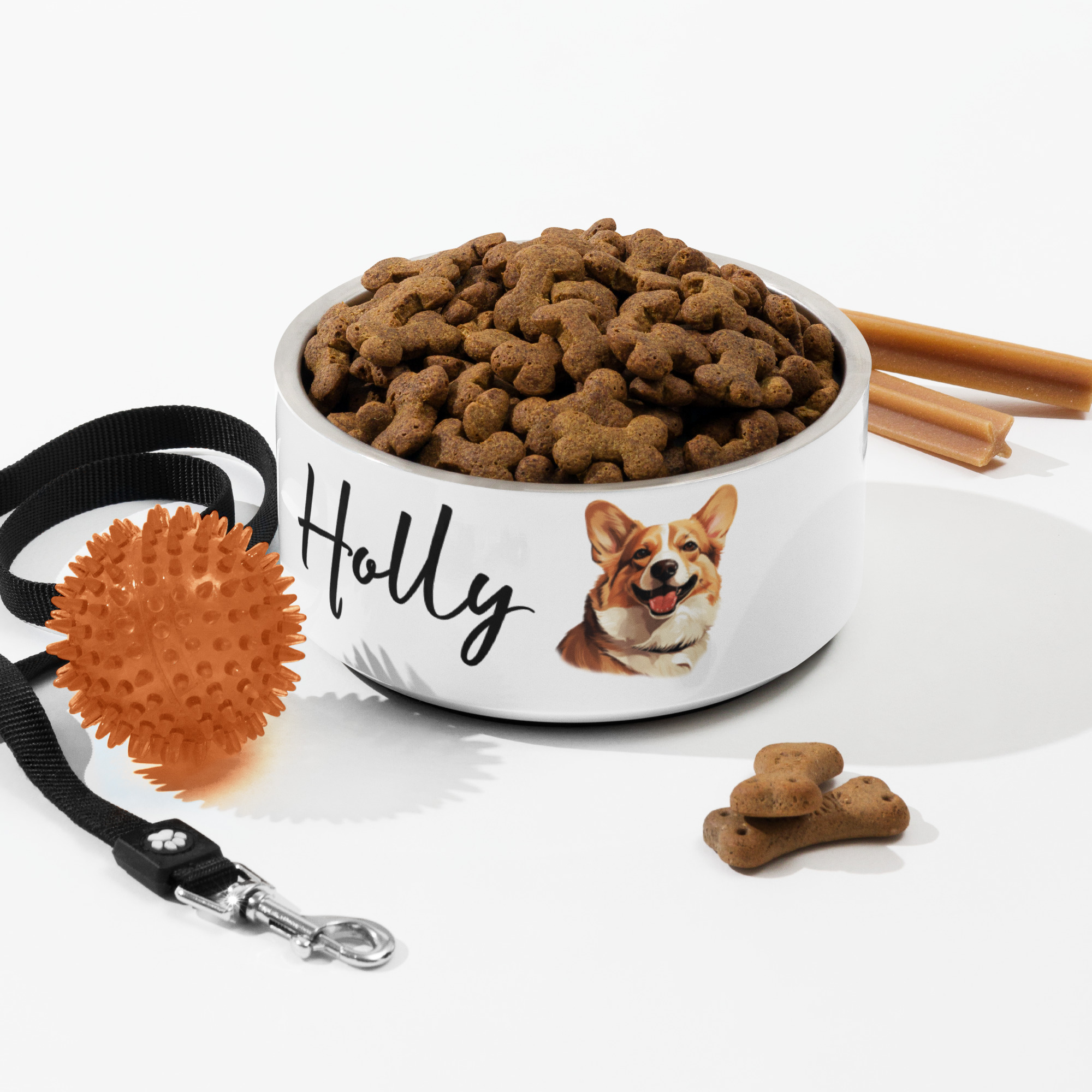 personalized corgi dog bowl