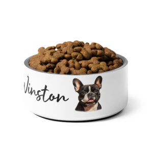 personalized french bulldog dog bowl