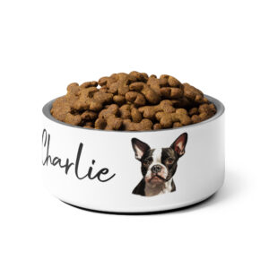 personalized boston terrier dog bowl