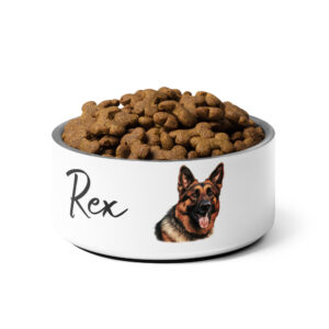 personalized german shepherd dog bowl